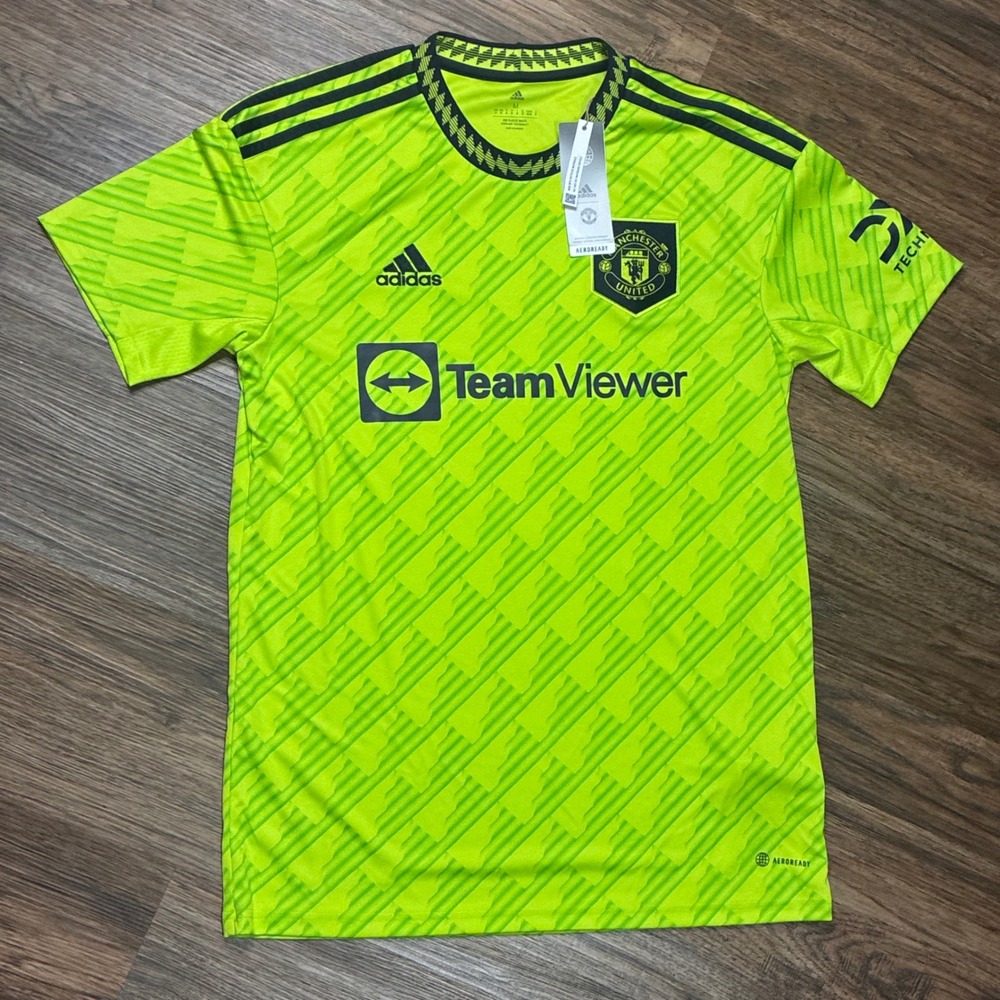 Adidas Manchester United 2022/23 Third Jersey HE2981 M Neon Green Soccer NWT